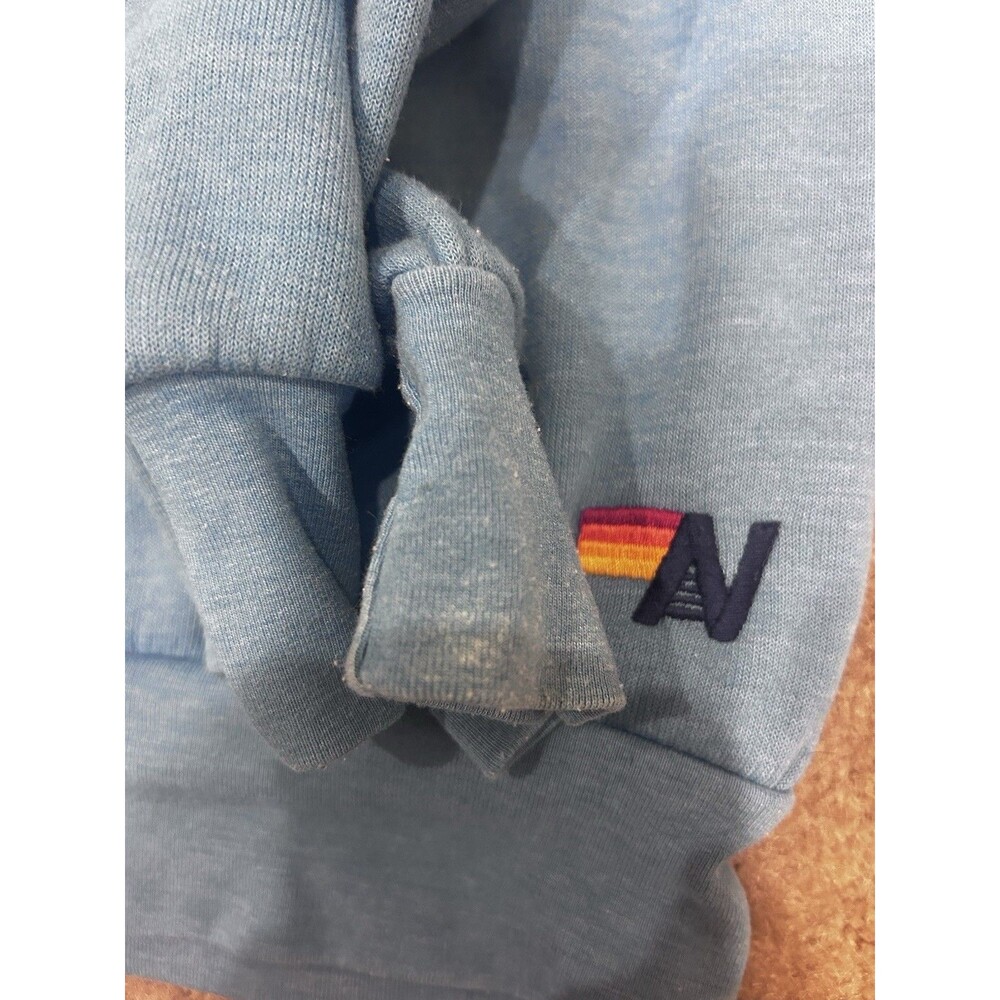 Aviator Nation Small Blue Crewneck Sweatshirt with Neon Stripes - Picture 7 of 7